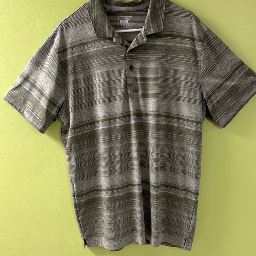 Puma Green and Gray Golf Classic Polo Shirt